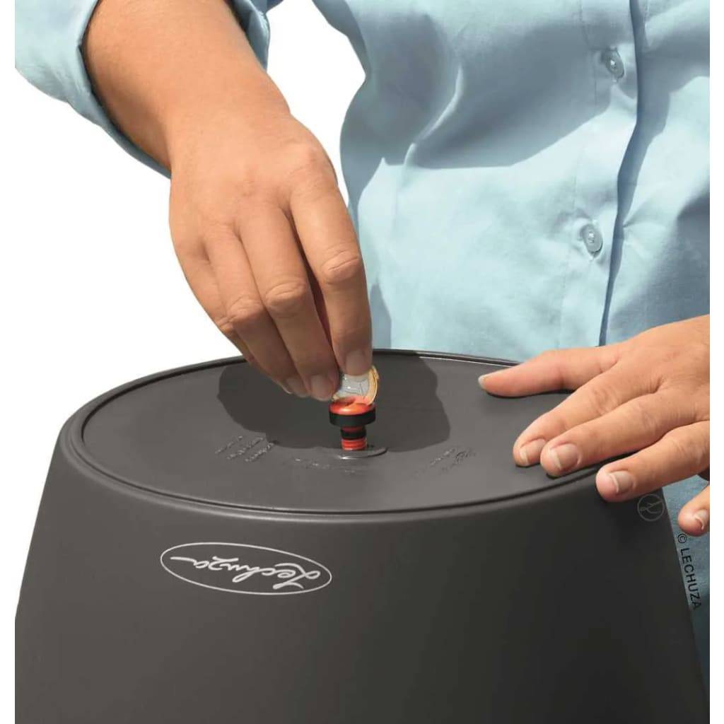 Jardinière Classico LS 43 ALL-IN-ONE plastique charbon Ø43xH.39.5 cm - Lechuza - Image 6