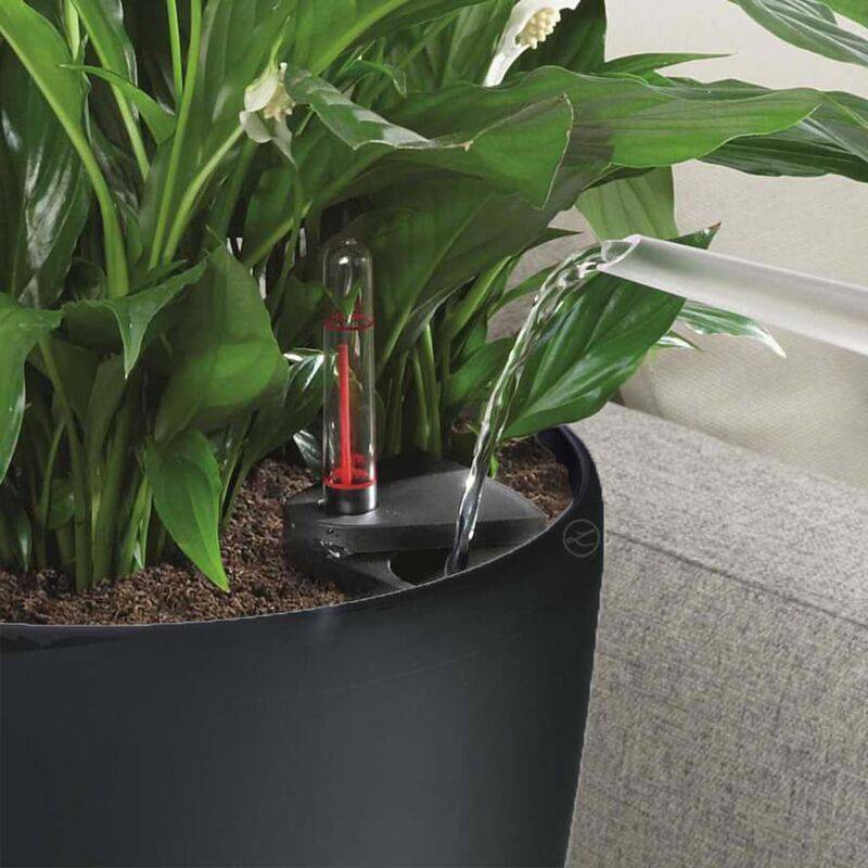 Jardinière Classico LS plastique charbon métallisé Ø35xH.32,5 cm - Lechuza - Image 1