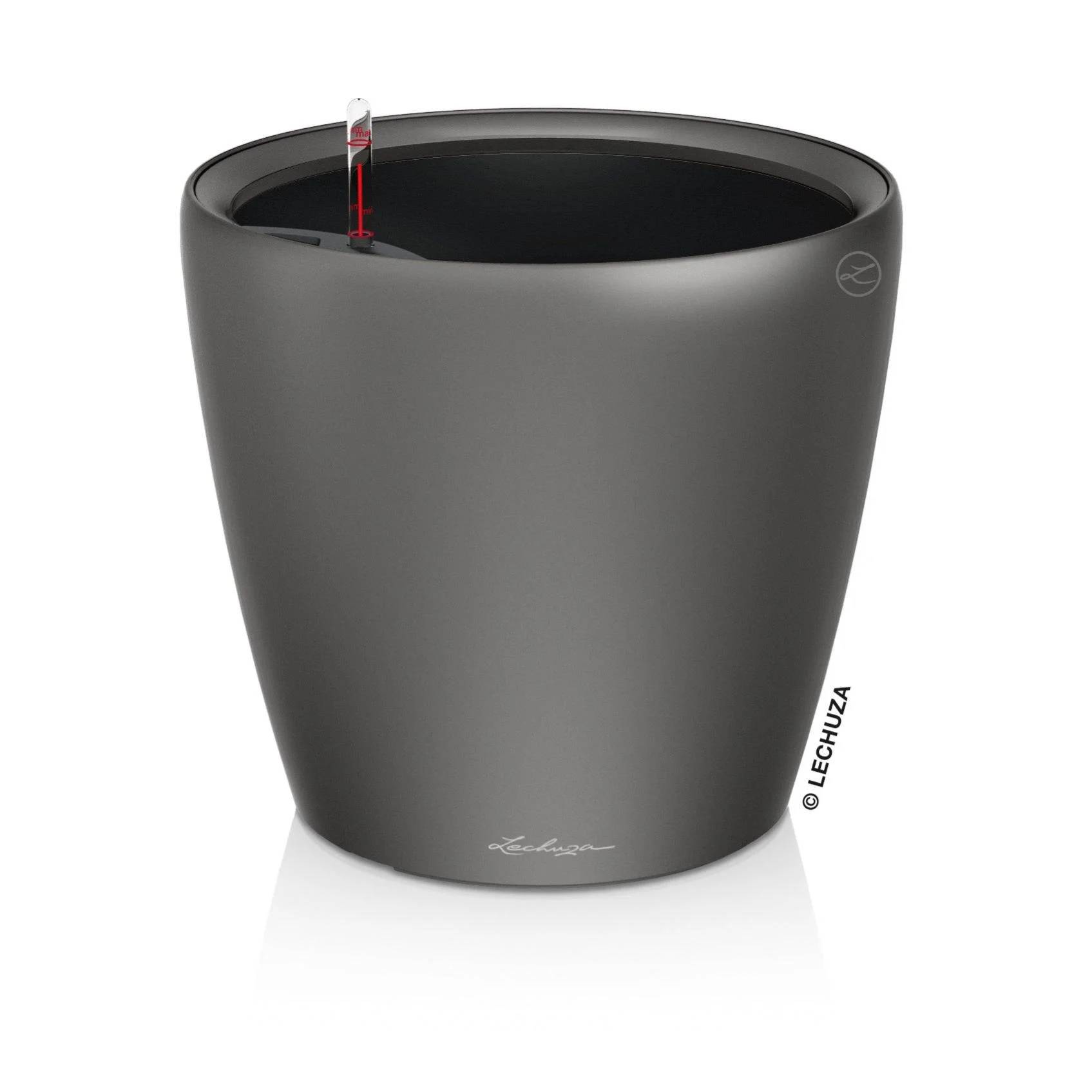 Jardinière Classico LS plastique charbon métallisé Ø35xH.32,5 cm - Lechuza - Image 2