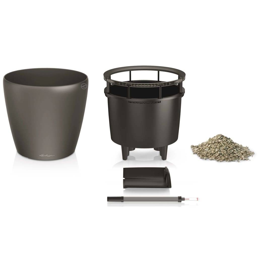 Jardinière Classico LS plastique charbon métallisé Ø35xH.32,5 cm - Lechuza - Image 9