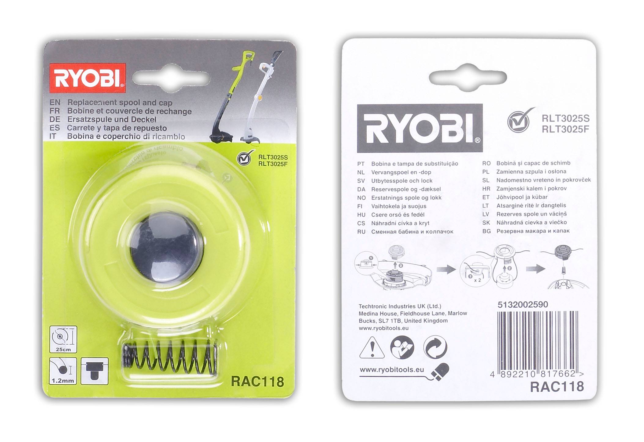 Ryobi - Bobine Fil Couvercle Ressort – RYOBI RAC118 - Image 2