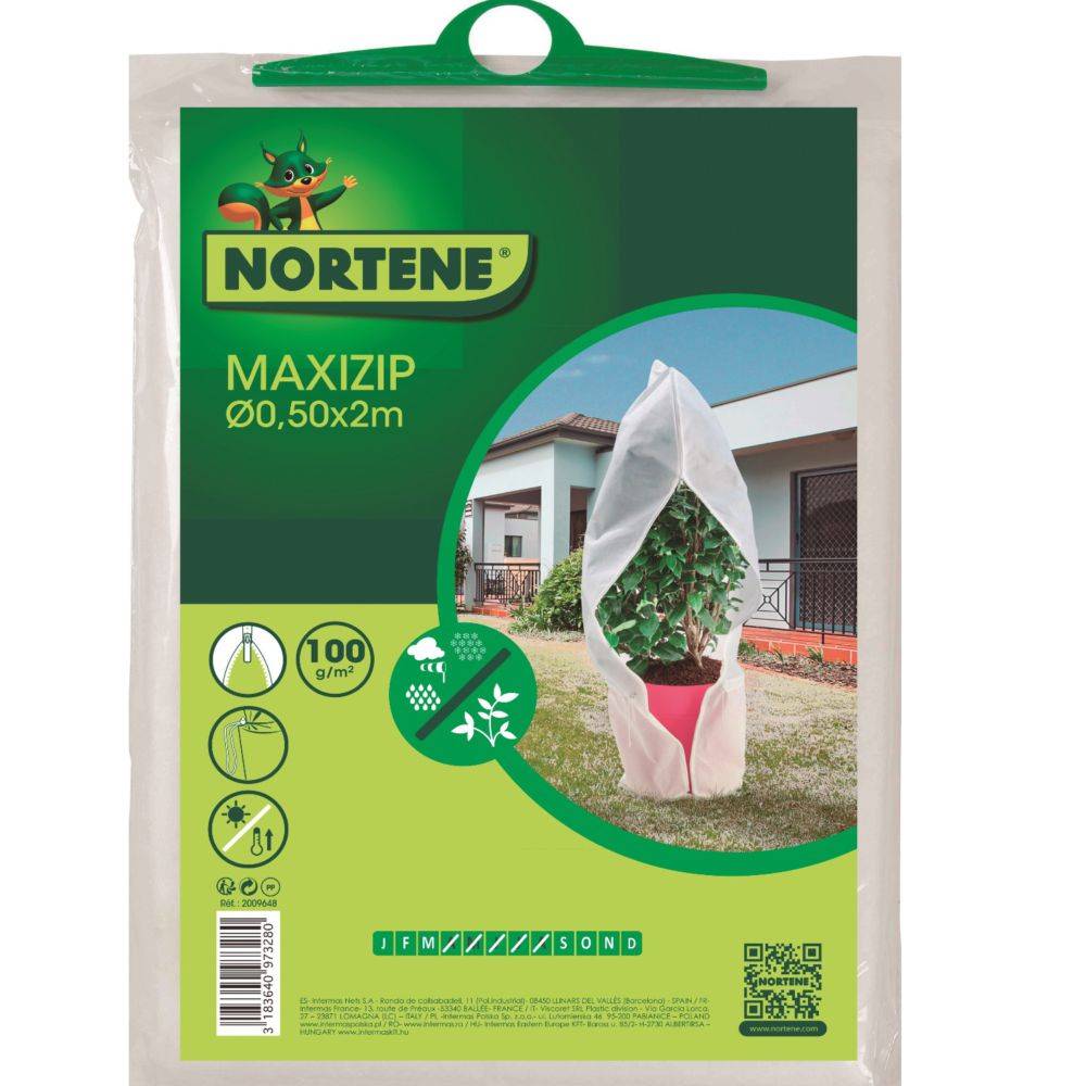 Nortène - Housse d'hivernage zippée Maxizip Ø0,50 x H.2 m 100 g/m² - Nortène - Image 2