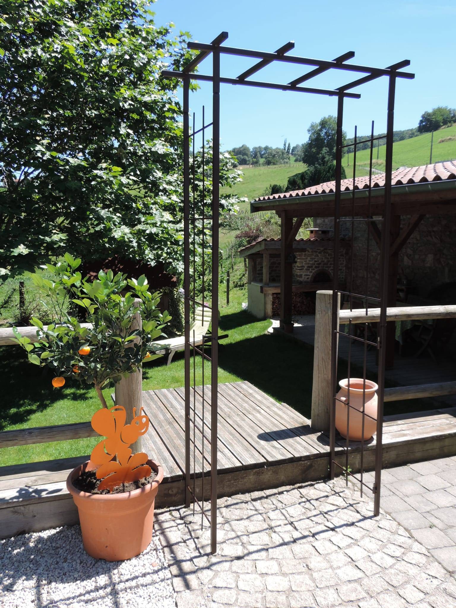 Louis Moulin - Pergola modèle étroit, fer vieilli - L.180 x l.50 x H.250 cm - Image 3