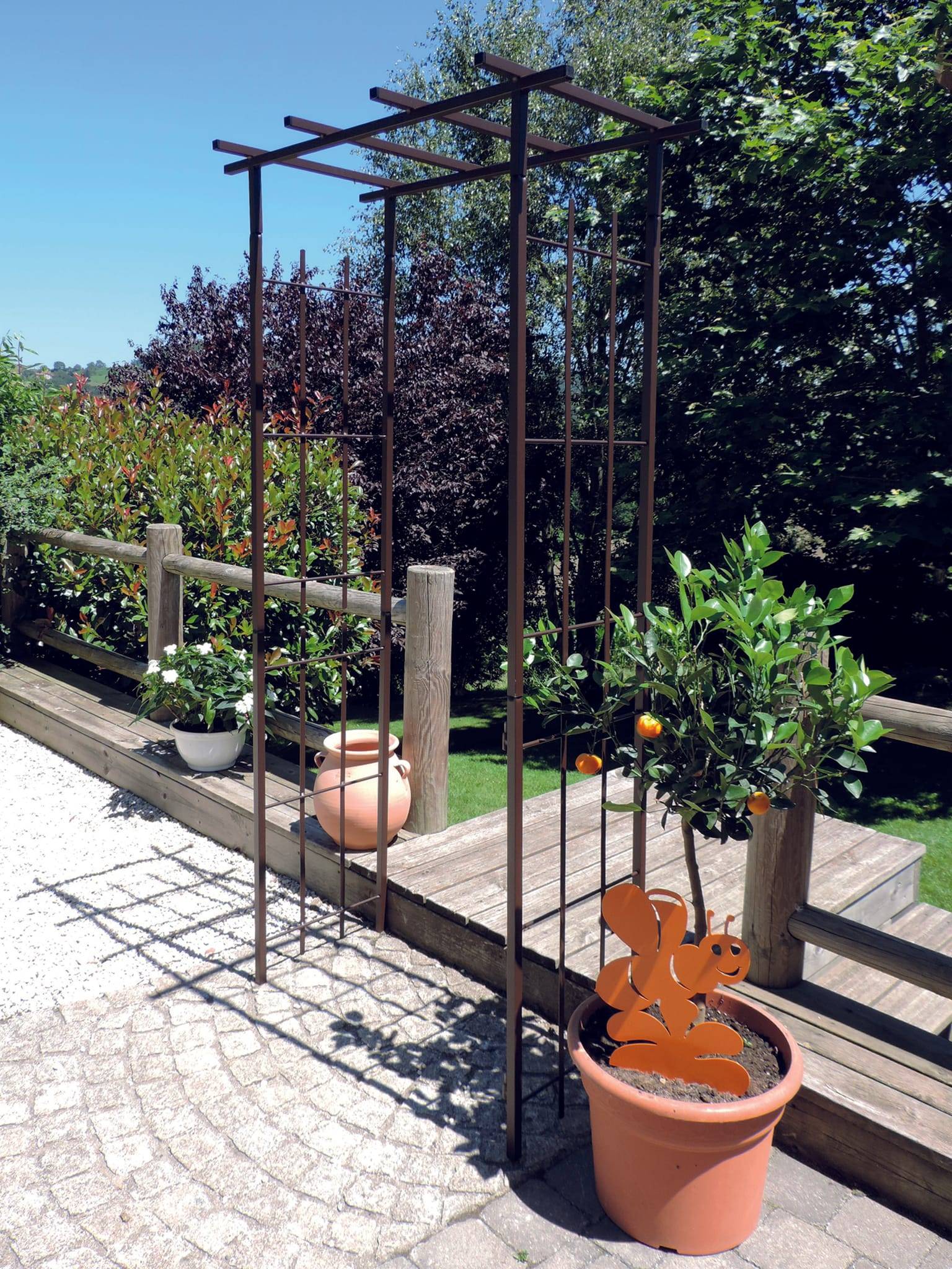 Louis Moulin - Pergola modèle étroit, fer vieilli - L.180 x l.50 x H.250 cm - Image 5