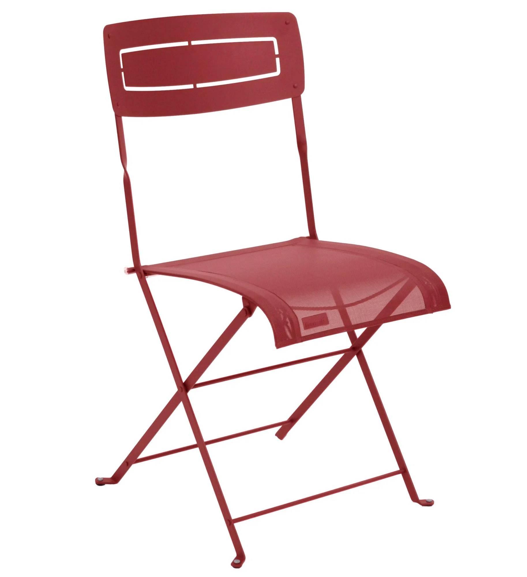 Chaise pliante acier rouge Slim – FERMOB