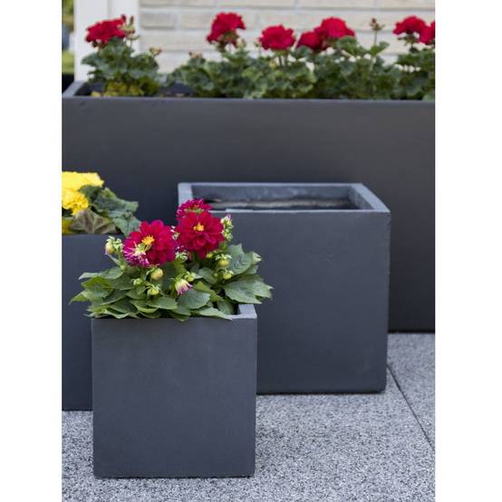 Bac à fleurs fibre de terre L55 H46 cm anthracite - Image 6