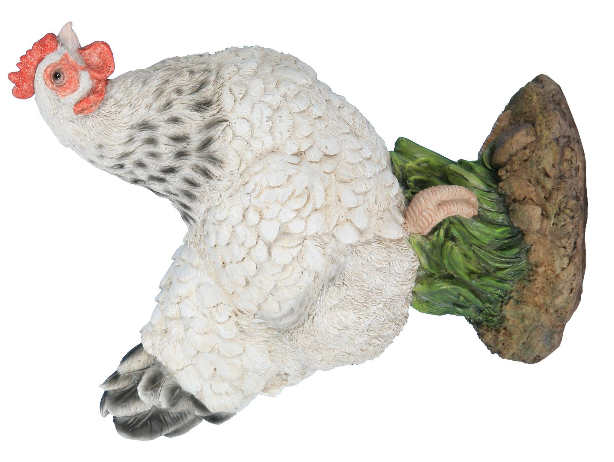 Riviera - Poule naine blanche 27 cm - L.22 x l.12,5 x H.27,5 cm