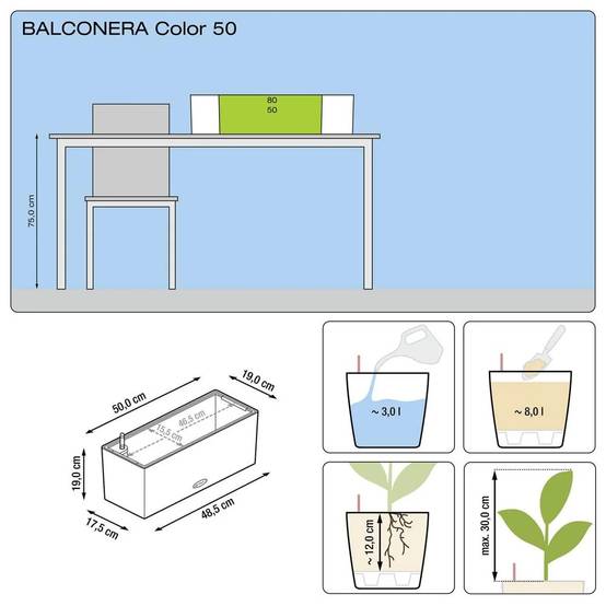 Lechuza - Balconera Color 50 - kit complet, blanc - Image 3