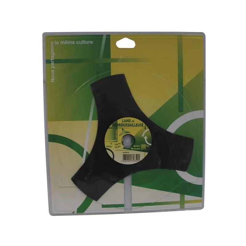 Techni-power - Lame débroussailleuse herbe dense 3 dents 255 mm alésage 25,4 mm
