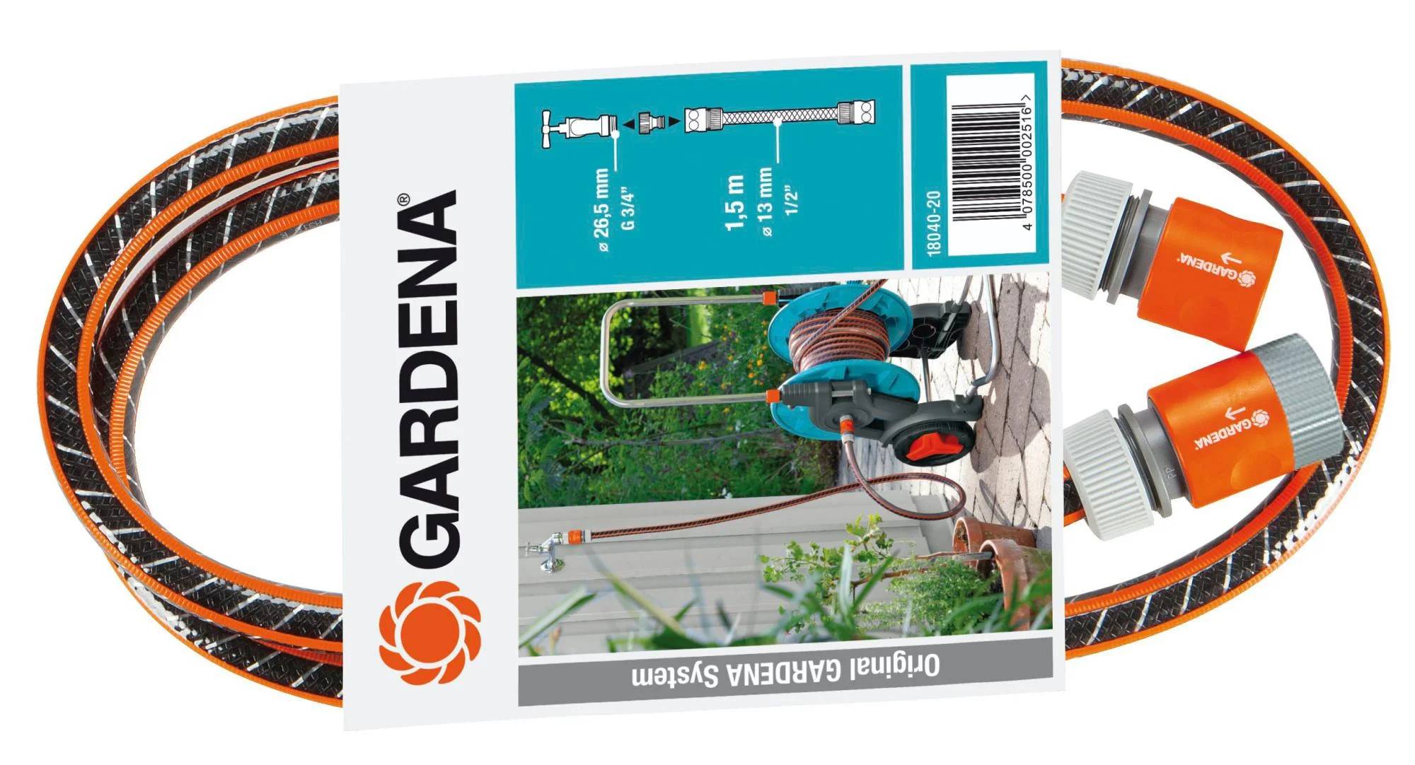 Gardena - Kit de branchement pour dévidoir avec tuyau flex L. 1,5 m, nez de robinet, 2 raccords - Gardena - Image 2