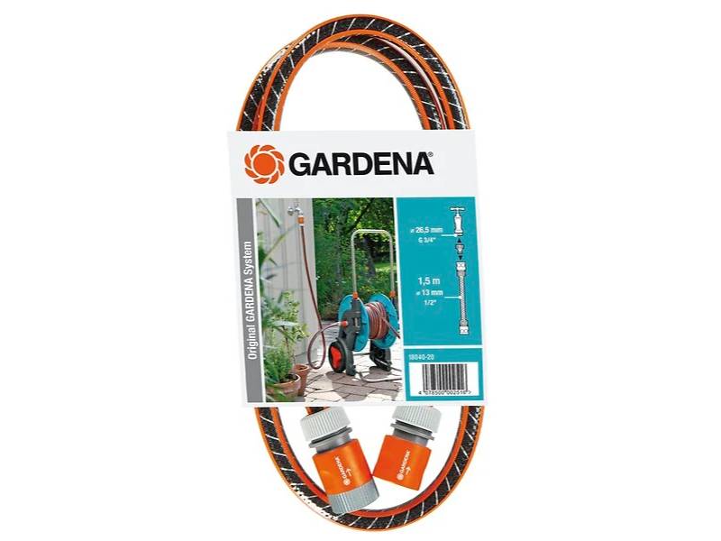 Gardena - Kit de branchement pour dévidoir avec tuyau flex L. 1,5 m, nez de robinet, 2 raccords - Gardena - Image 1
