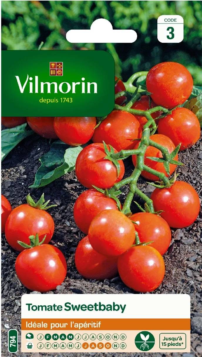 Vilmorin - Tomate Sweetbaby serie 3 sachet graines 0,2 g - Vilmorin - Image 1