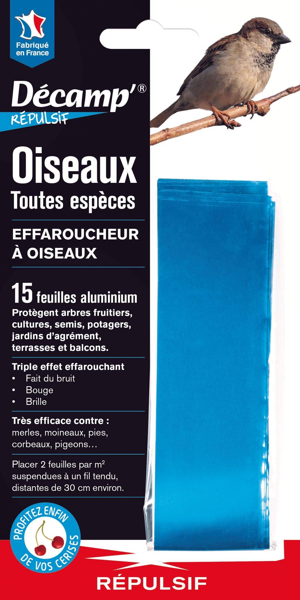 Décamp' Radical - Effaroucheur à oiseaux bandes - L.11,5 x l.0,5 x H.42,5 cm
