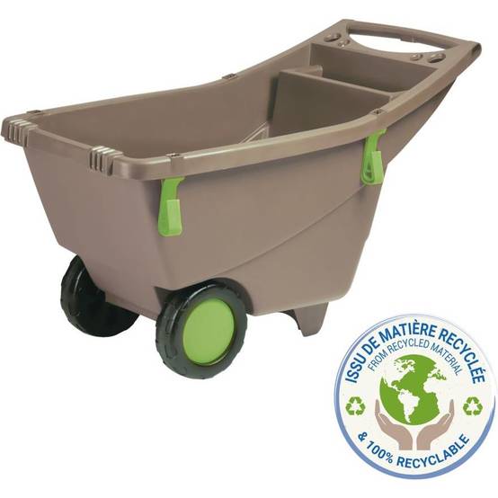 EDA Plastiques - Brouette Jardin Plastique 140 L Taupe - EDA - Image 3