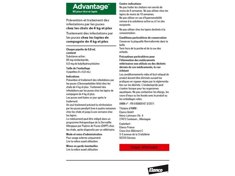Antiparasitaire Externe Chats Lapins - ADVANTAGE - Image 2