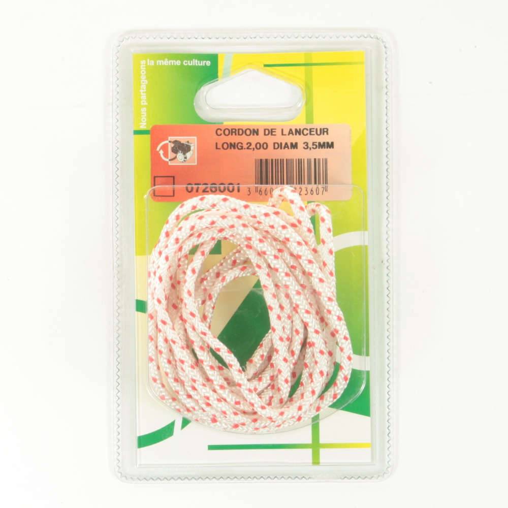 Techni-power - Corde lanceur Nylon Rouge Blanc Ø 3,5 mm L 2 m - Image 1