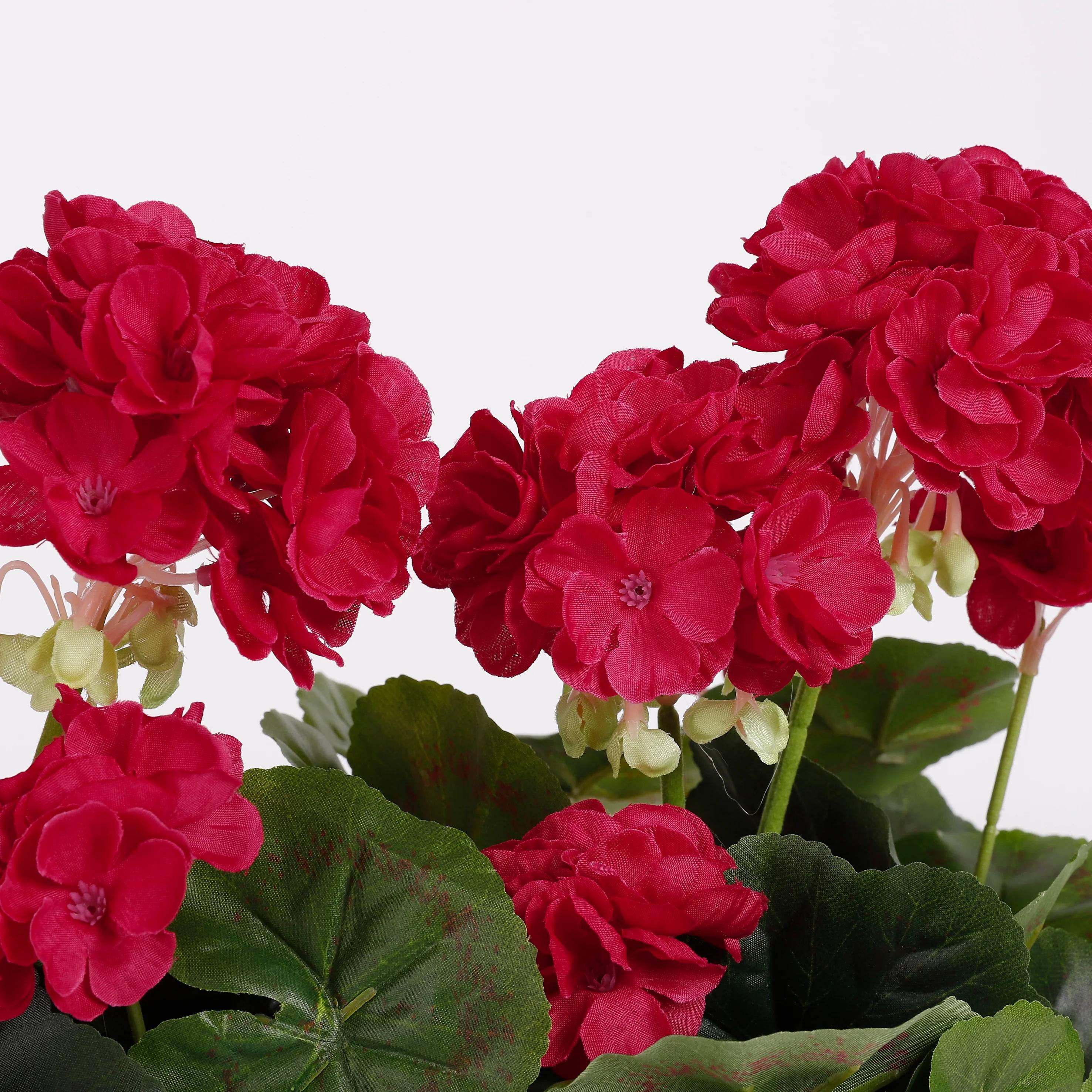 Mica Decorations - Géranium rose foncé artificiel en jardinière L.29xl.13xH.40 cm - Image 6