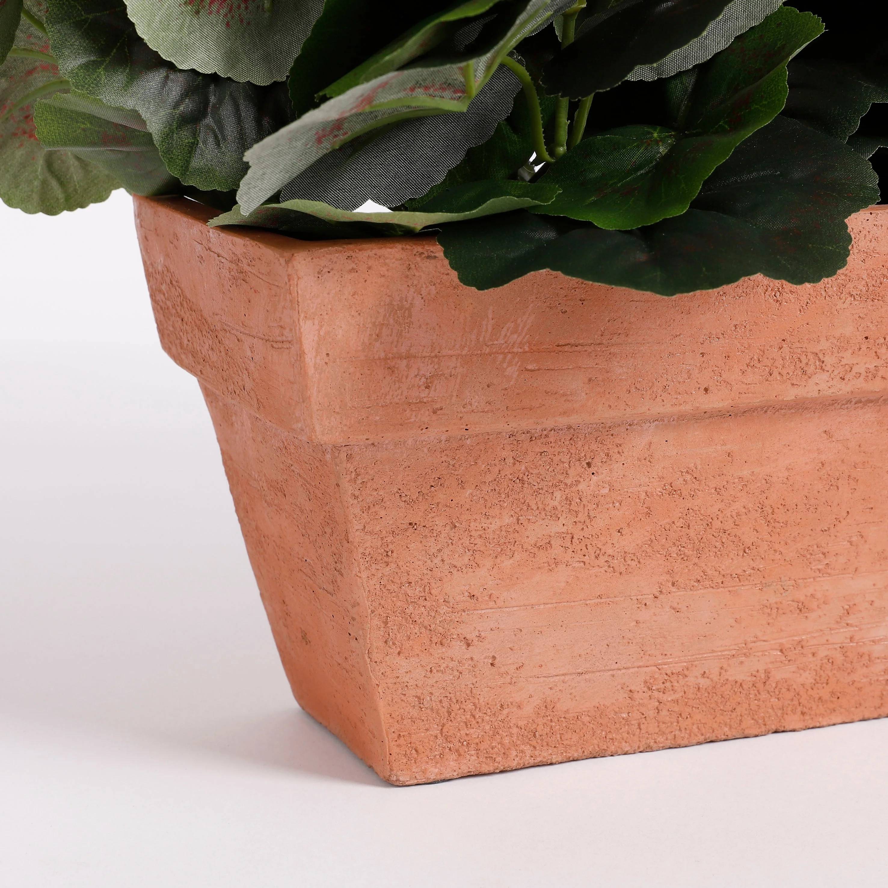 Mica Decorations - Géranium rose foncé artificiel en jardinière L.29xl.13xH.40 cm - Image 5