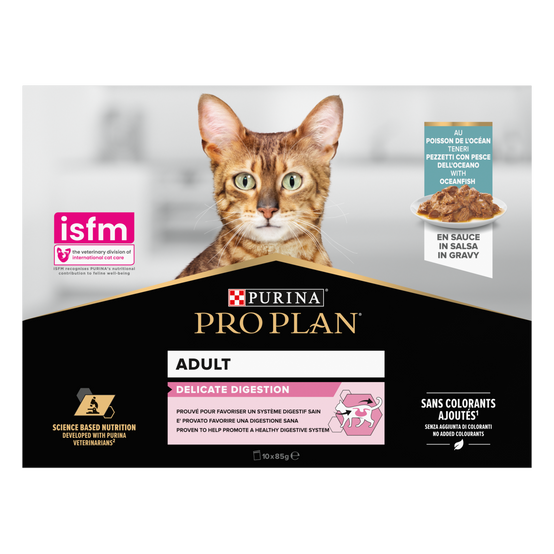 Purina Pro Plan - Bouchées en Sauce chat Adulte Délicate Digestion Poisson Océan 10x85g - PRO PLAN - Image 2