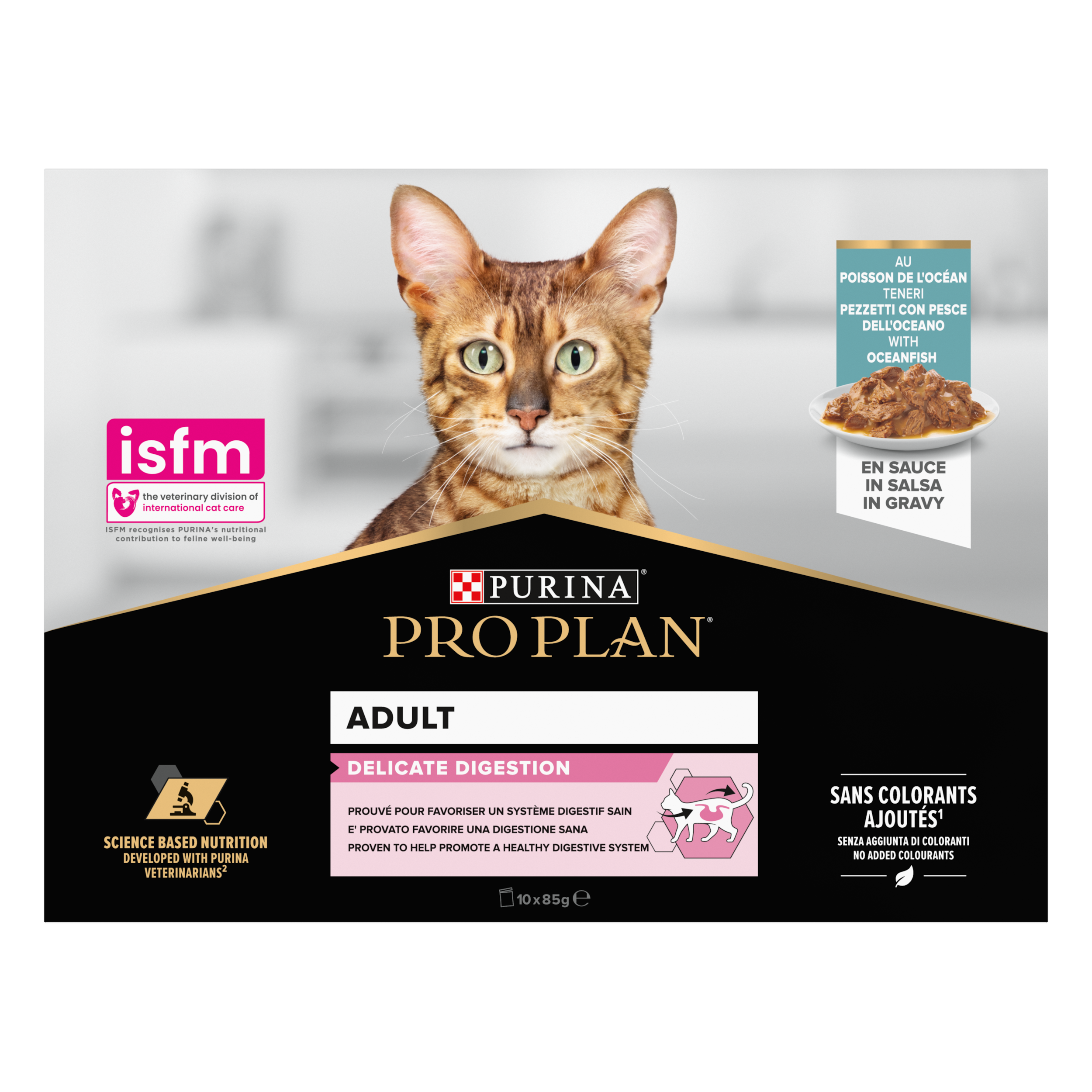 Purina Pro Plan - Bouchées en Sauce chat Adulte Délicate Digestion Poisson Océan 10x85g - PRO PLAN - Image 2
