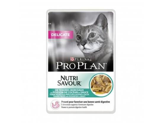 Purina Pro Plan - Bouchées en Sauce chat Adulte Délicate Digestion Poisson Océan 10x85g - PRO PLAN - Image 3