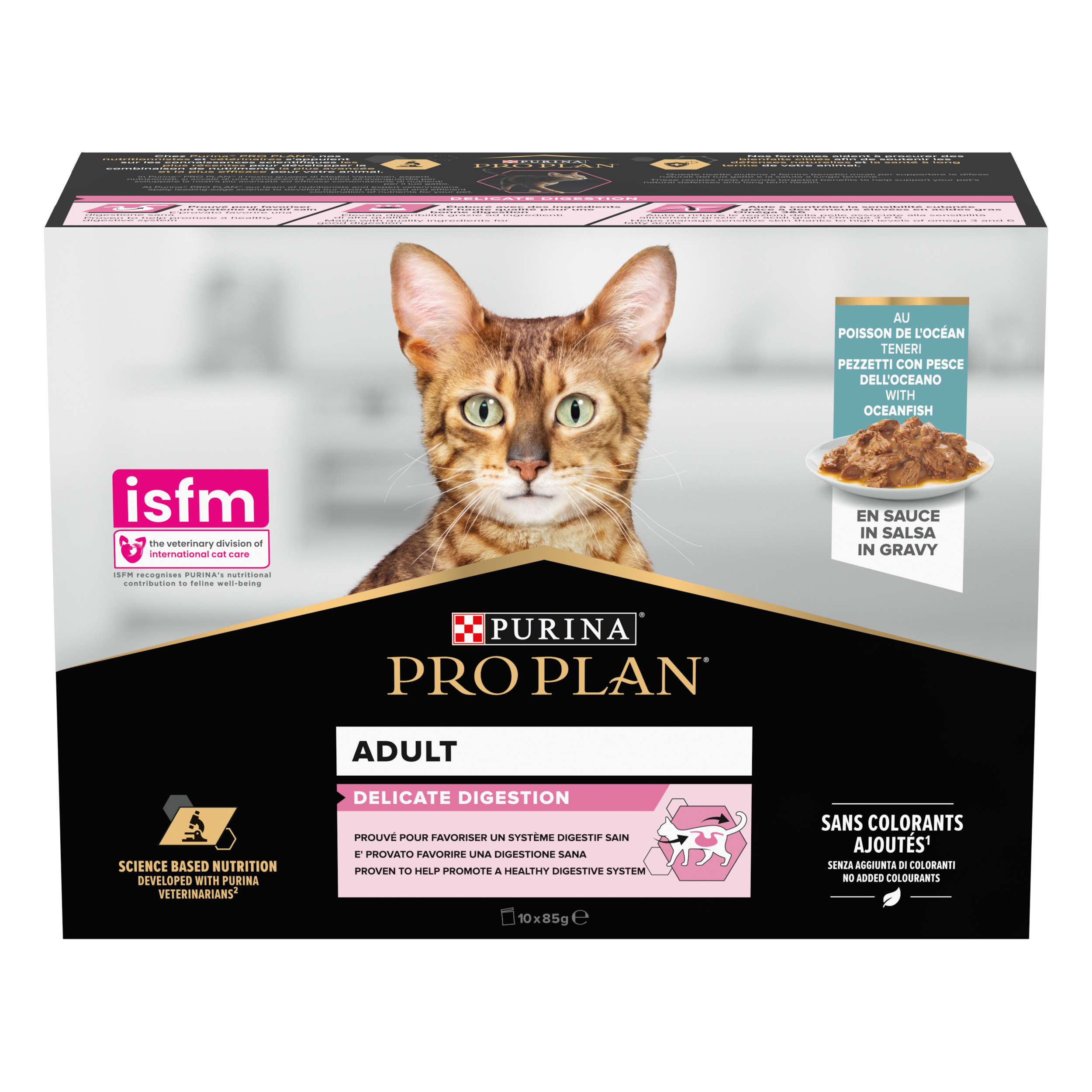 Purina Pro Plan - Bouchées en Sauce chat Adulte Délicate Digestion Poisson Océan 10x85g - PRO PLAN - Image 1