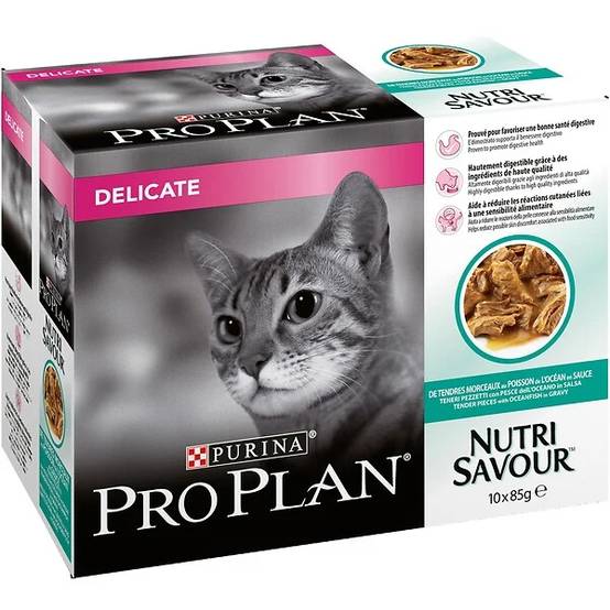 Purina Pro Plan - Bouchées en Sauce chat Adulte Délicate Digestion Poisson Océan 10x85g - PRO PLAN - Image 5