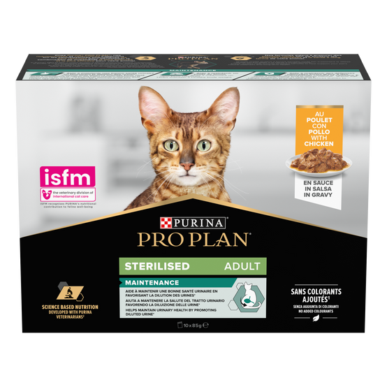Purina Pro Plan - Pâtée en sauce chat Adulte Stérilisé Poulet 10x85g - PRO PLAN - Image 2