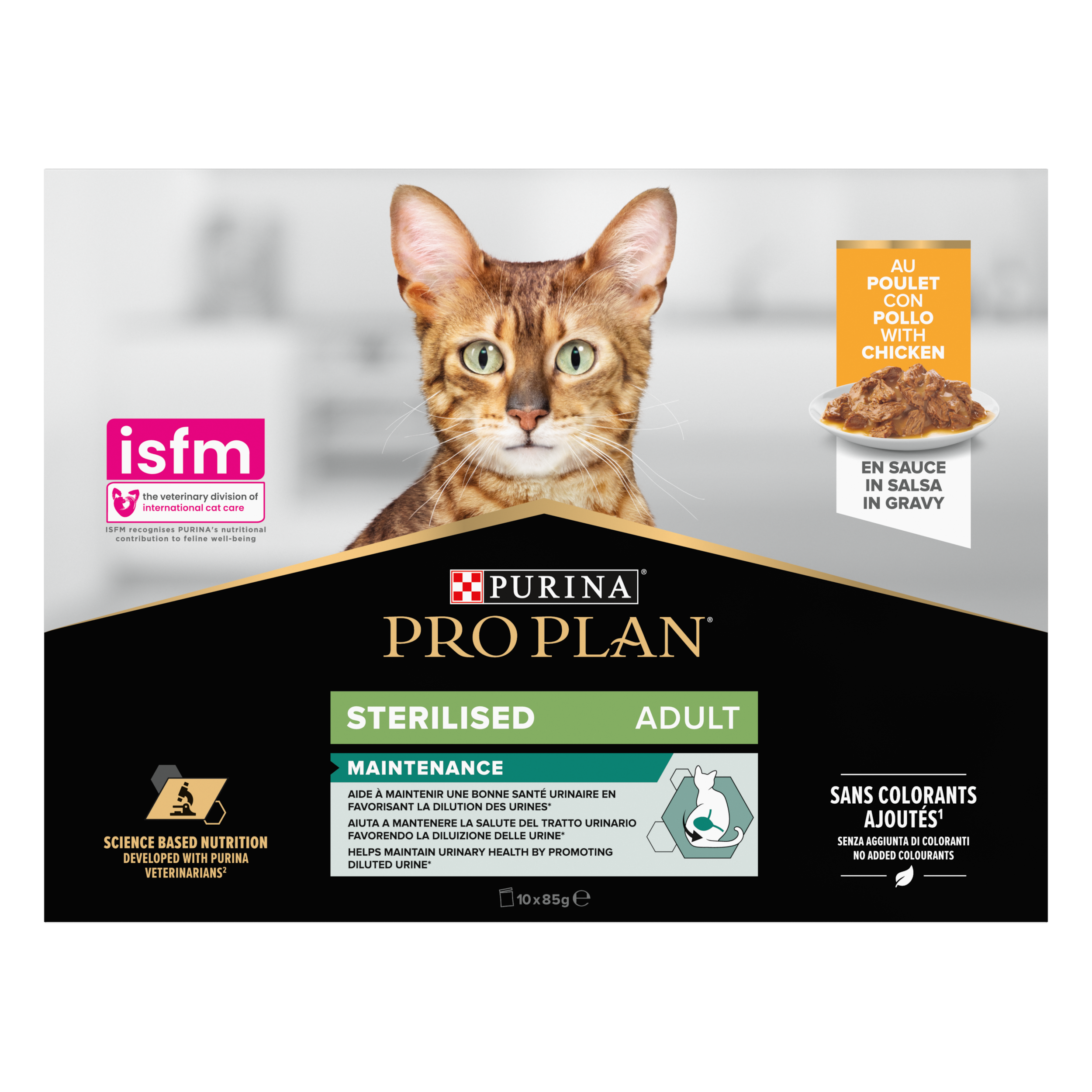Purina Pro Plan - Pâtée en sauce chat Adulte Stérilisé Poulet 10x85g - PRO PLAN - Image 3