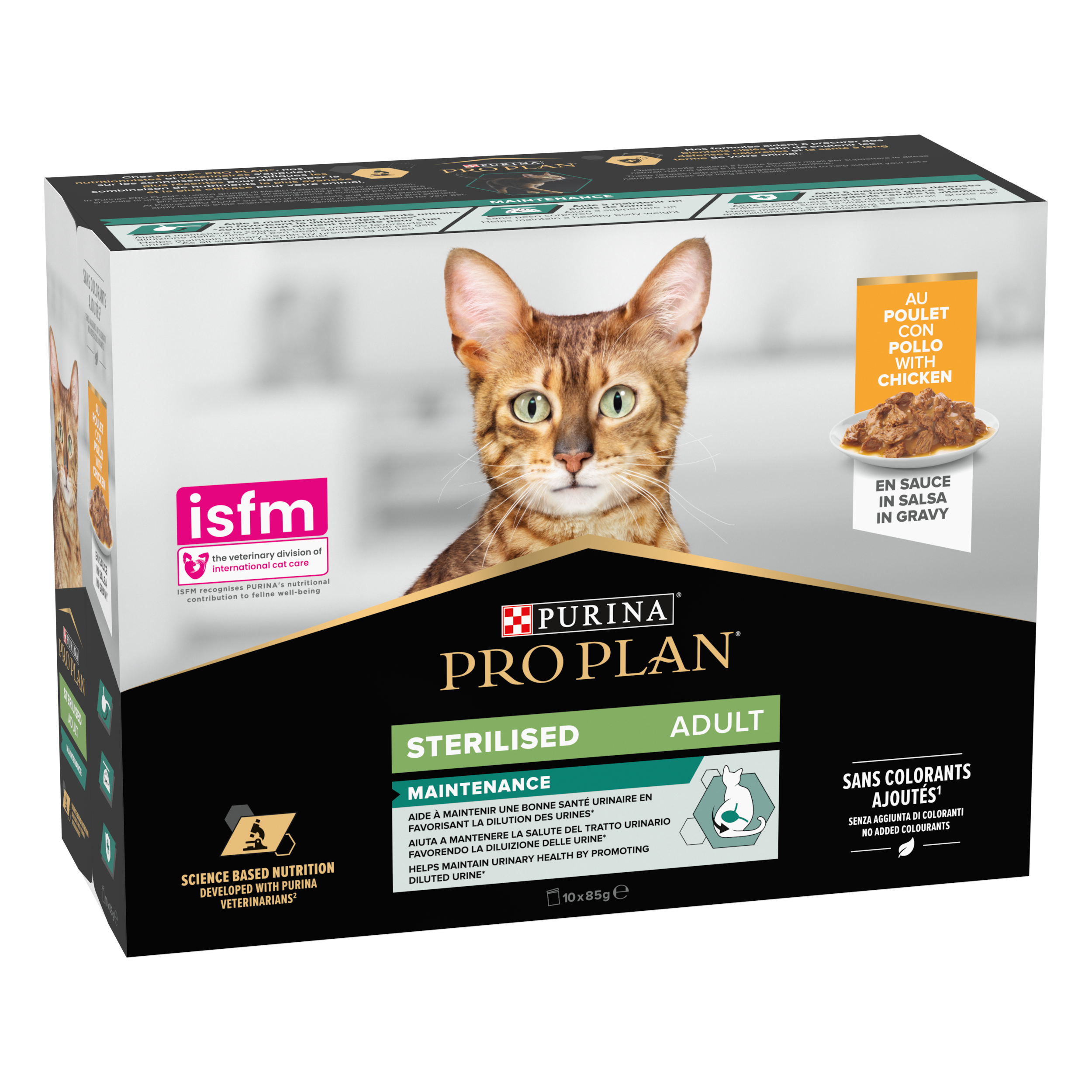 Purina Pro Plan - Pâtée en sauce chat Adulte Stérilisé Poulet 10x85g - PRO PLAN - Image 1