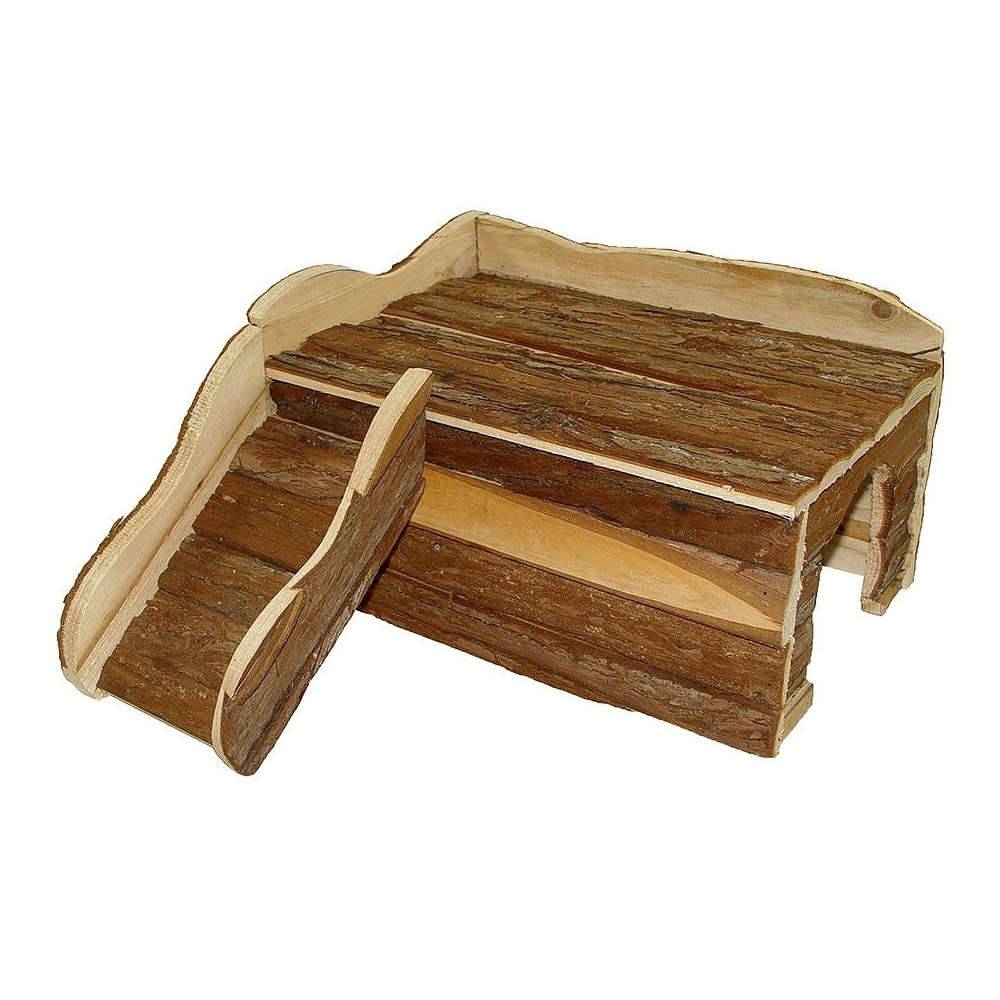 Maison avec rampe bois écorce L 21 l 21 H 11 cm - RONGIS - Image 2