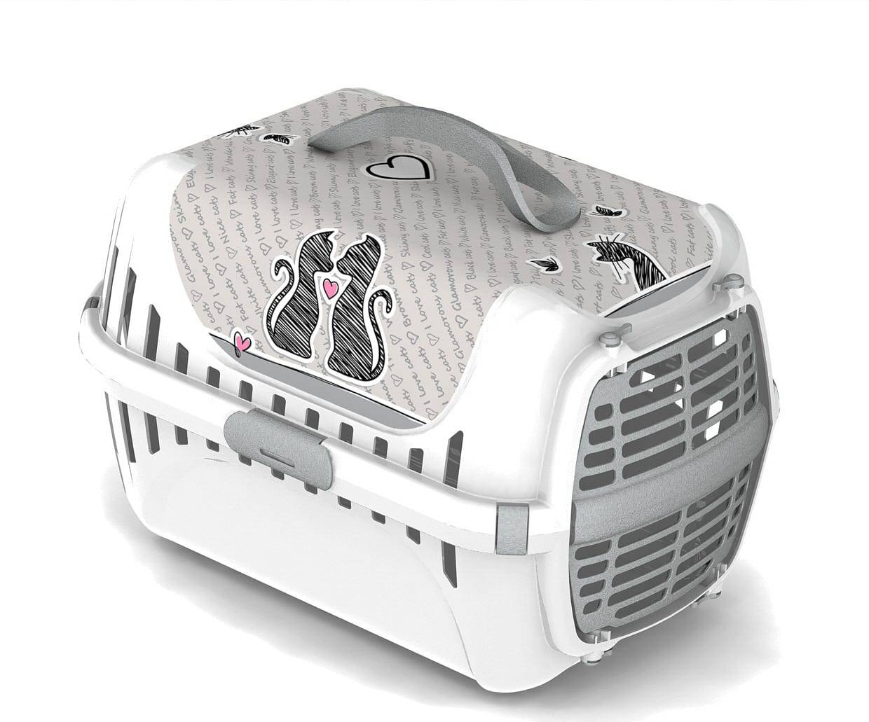 Anka - Panier de transport serigraphie cats in love