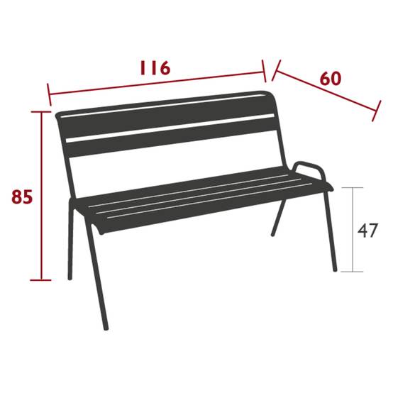 Fermob - Banc de jardin acier carbone 2 places Monceau Fermob - Image 4