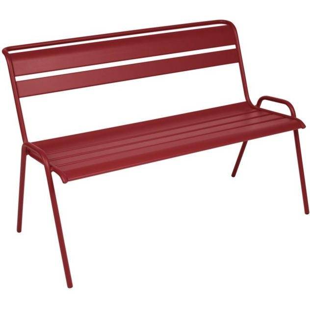 Fermob - Banc de jardin acier piment 2 places Monceau Fermob