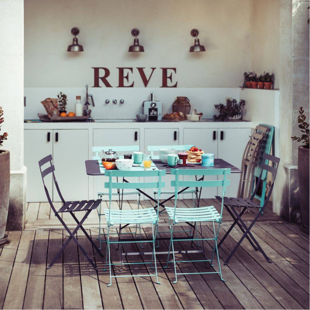 Fermob - Table de jardin rectangulaire pliante acier carbone 6 personnes Bistro Fermob - Image 2