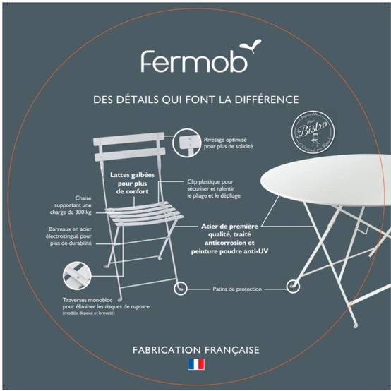 Fermob - Chaise de jardin pliante acier carbone Bistro Fermob - Image 6