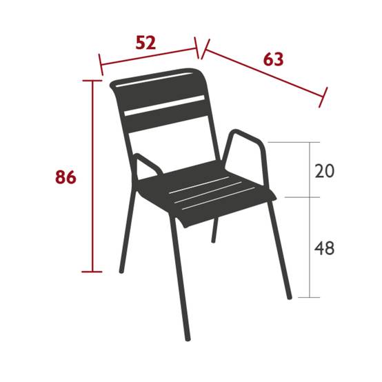 Fermob - Fauteuil de jardin acier carbone bridge Monceau Fermob - Image 10