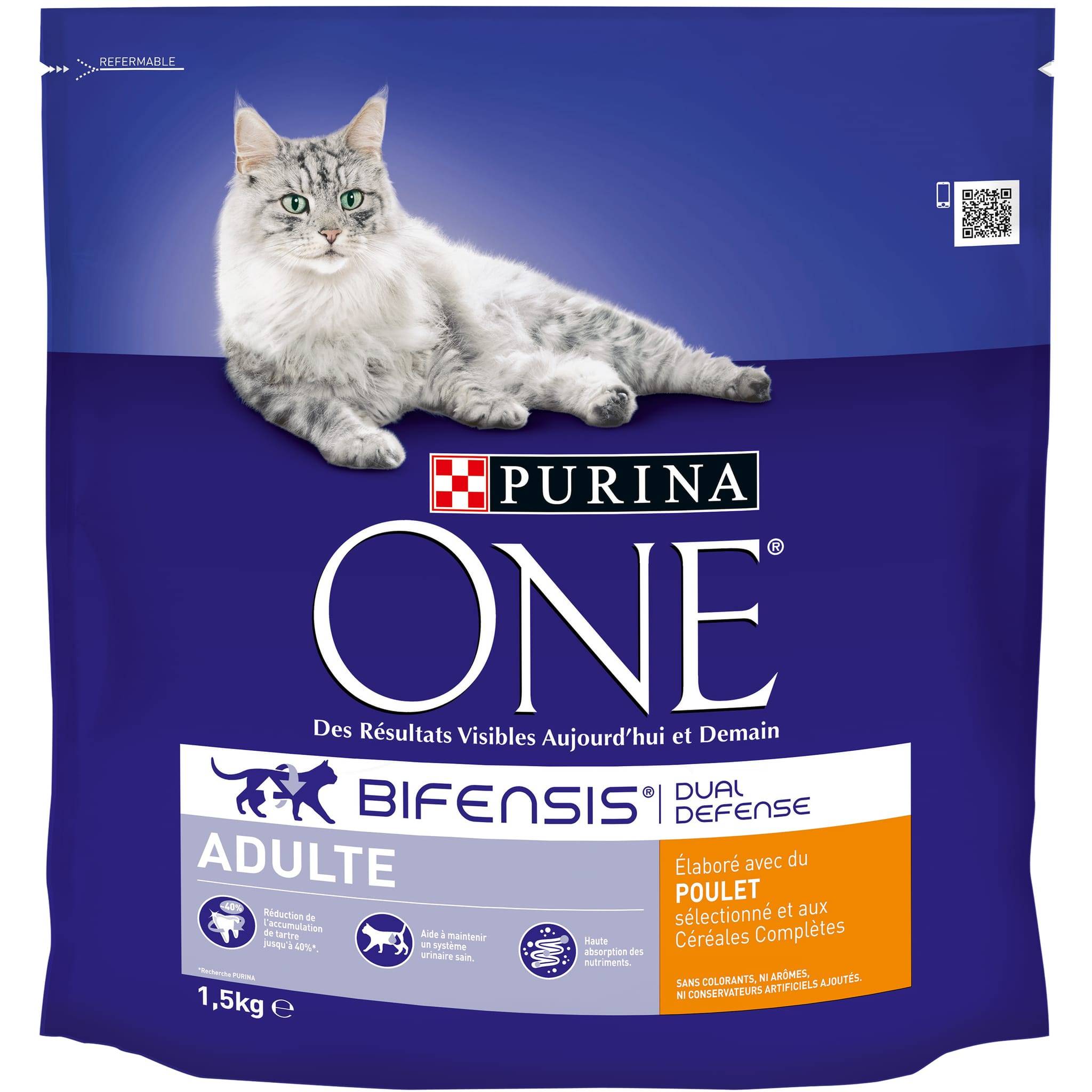 Purina One - Croquettes Purina One Adulte au Poulet & Céréales Complètes 1,5kg