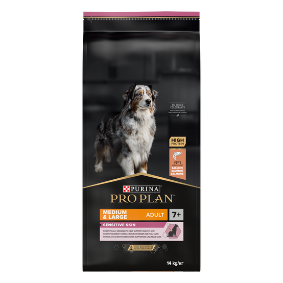Purina Pro Plan - Croquettes chien Medium Adulte 7+ Sensitive Skin Saumon 14 kg - PRO PLAN - Image 9