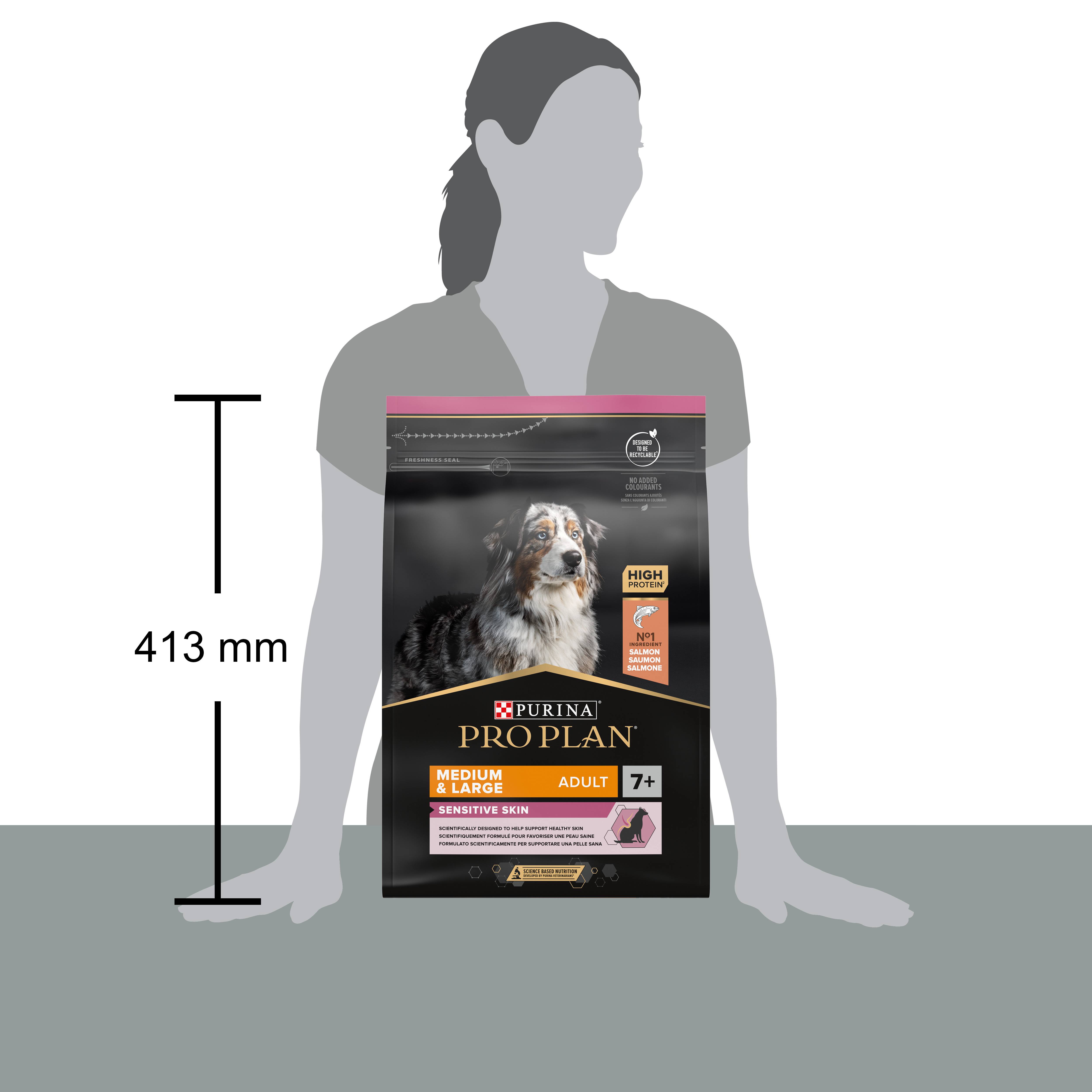 Purina Pro Plan - Croquettes chien Adulte 7+ Medium-Large Sensitive Skin Saumon 3 kg - PRO PLAN - Image 1
