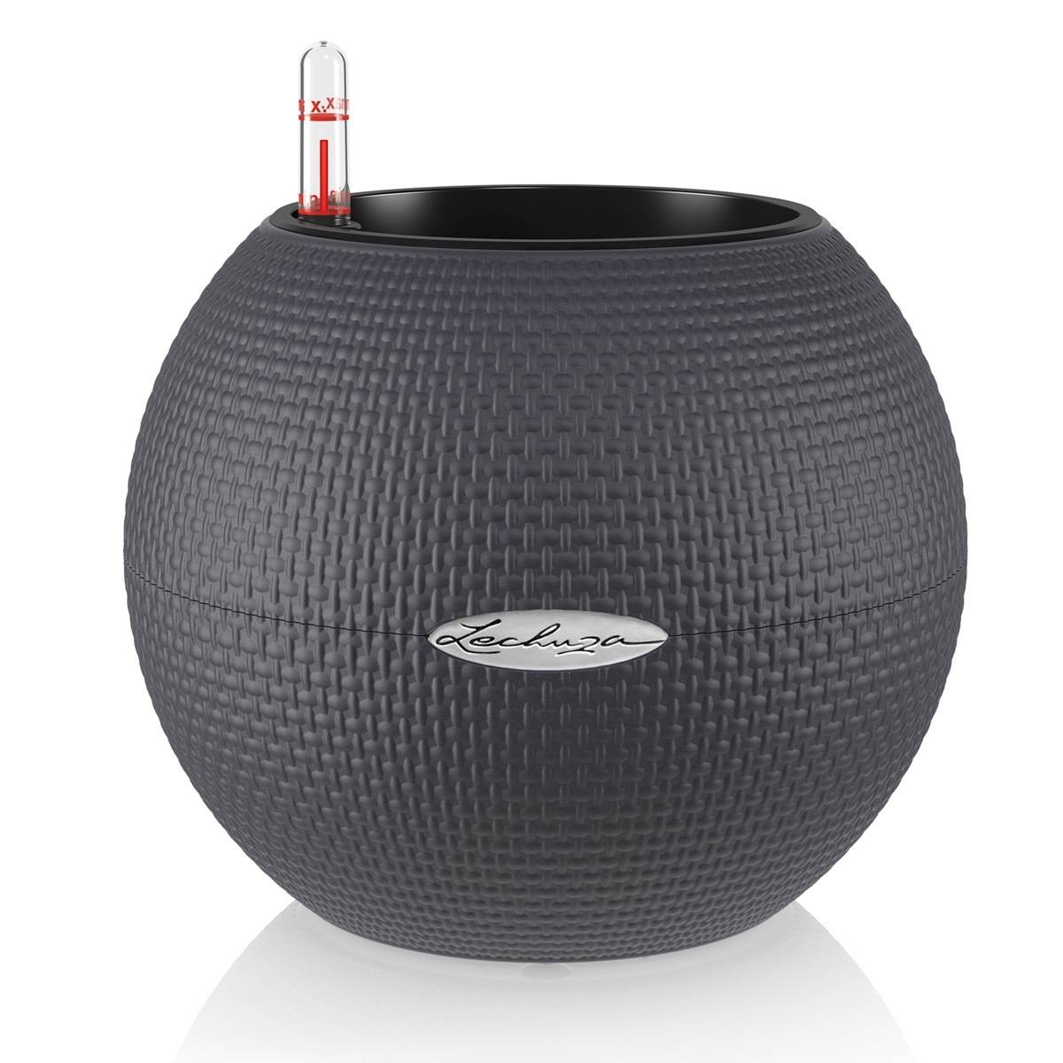 Pot de table PURO Color 20 en plastique gris ardoise Ø20xH.16 cm - Lechuza - Image 3