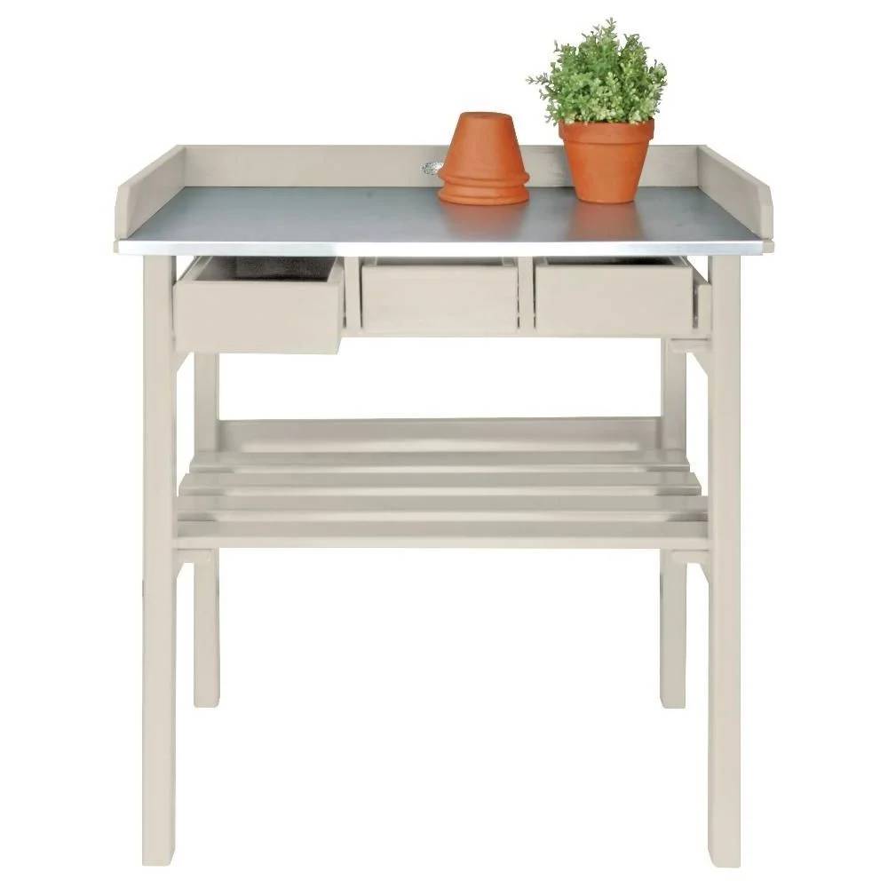 Table de rempotage pin zinc blanc - ESSCHERT DESIGN - Image 2