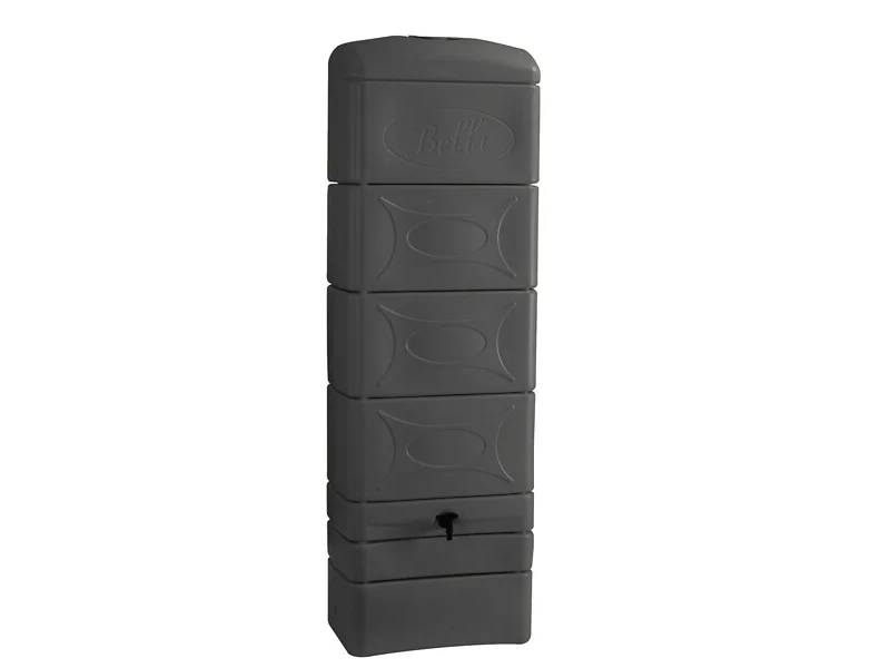 Belli - Récupérateur d'eau de pluie 300L mural couvercle, robinet et collecteur inclus gris anthracite-BELLI - Image 2
