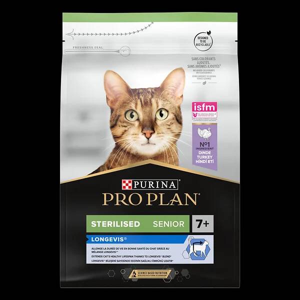 Purina Pro Plan - Croquettes chat Adulte 7+  Stérilisé Dinde3 kg - PRO PLAN - Image 4