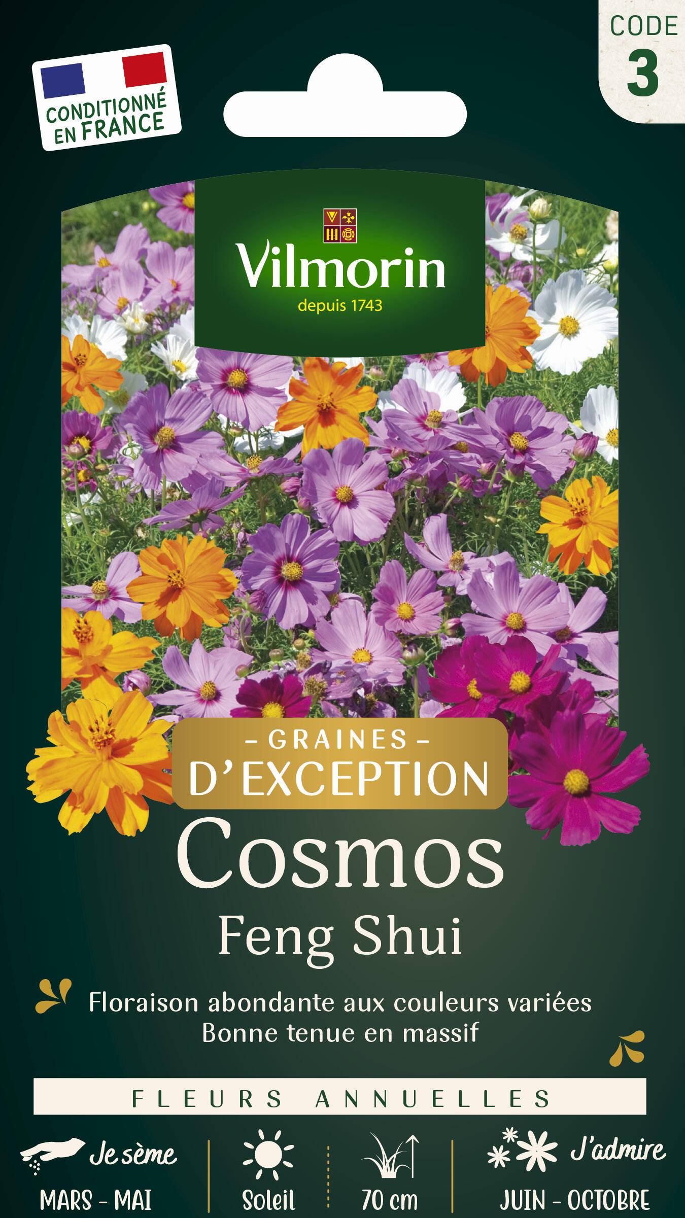 Vilmorin - Cosmos Feng shui en mélange série 3 sachet graines 2 g - Vilmorin - Image 1