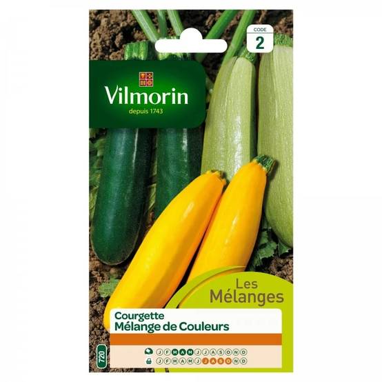 Vilmorin - Courgette mélange de couleurs série 2 sachet graines 2 g - Vilmorin - Image 1