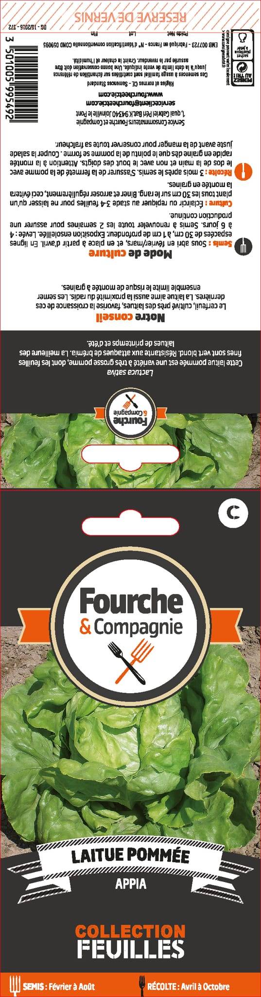Fourche & Compagnie - Graines de Laitue pommée Appia