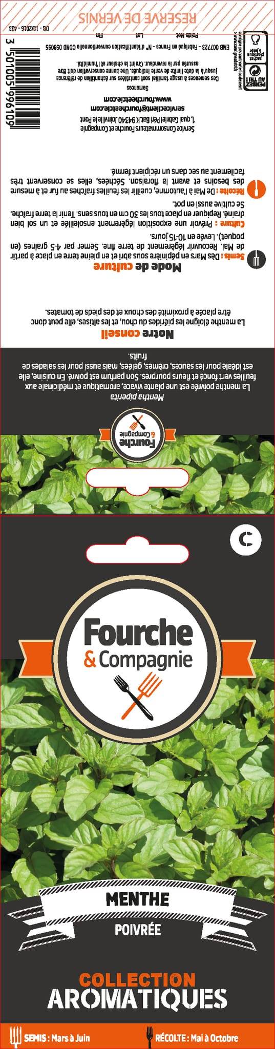 Fourche & Compagnie - Fourche & Cie - Graines de Menthe poivrée