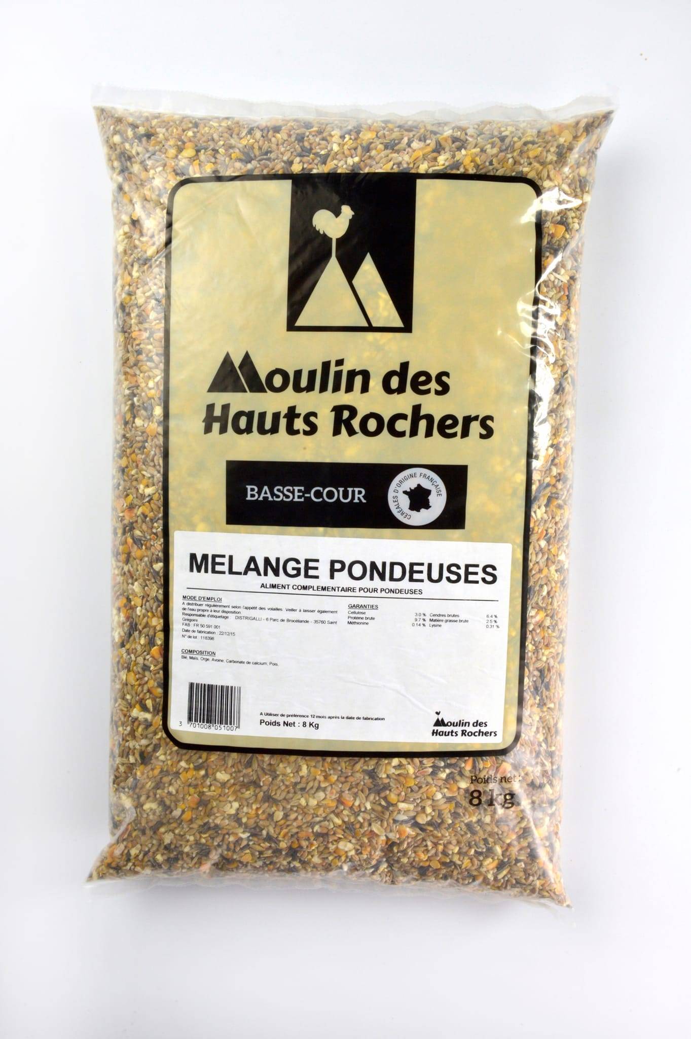 Moulin des Hauts Rochers - Moulin des Hauts Rochers - Mélange pour poules pondeuses 8 kg - Image 1