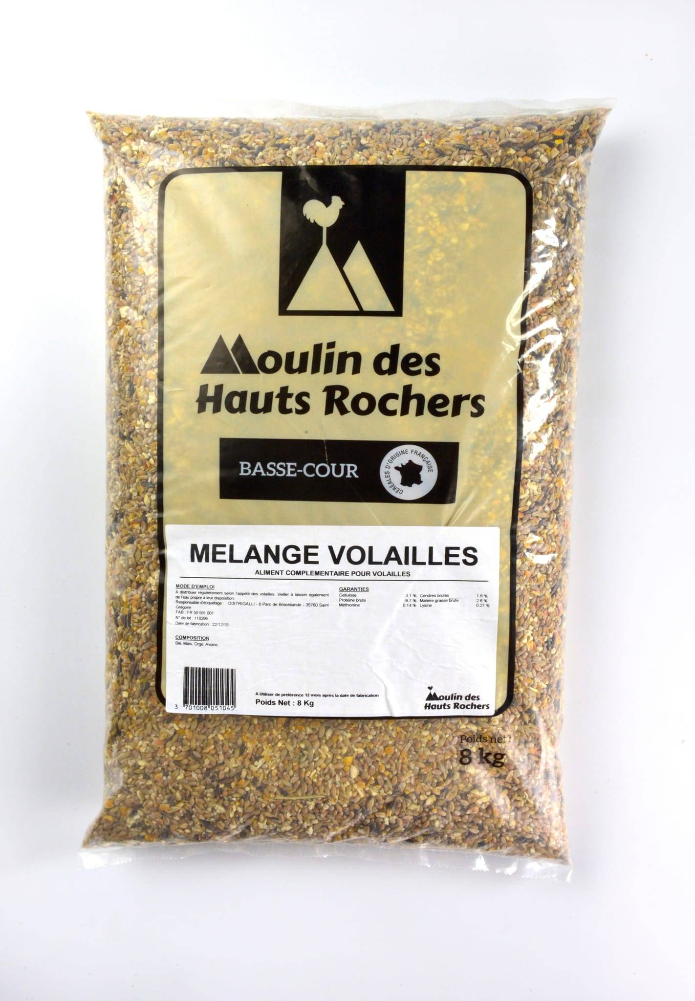 Moulin des Hauts Rochers - Moulin des Hauts Rochers - Mélange pour volailles 8 kg - Image 1